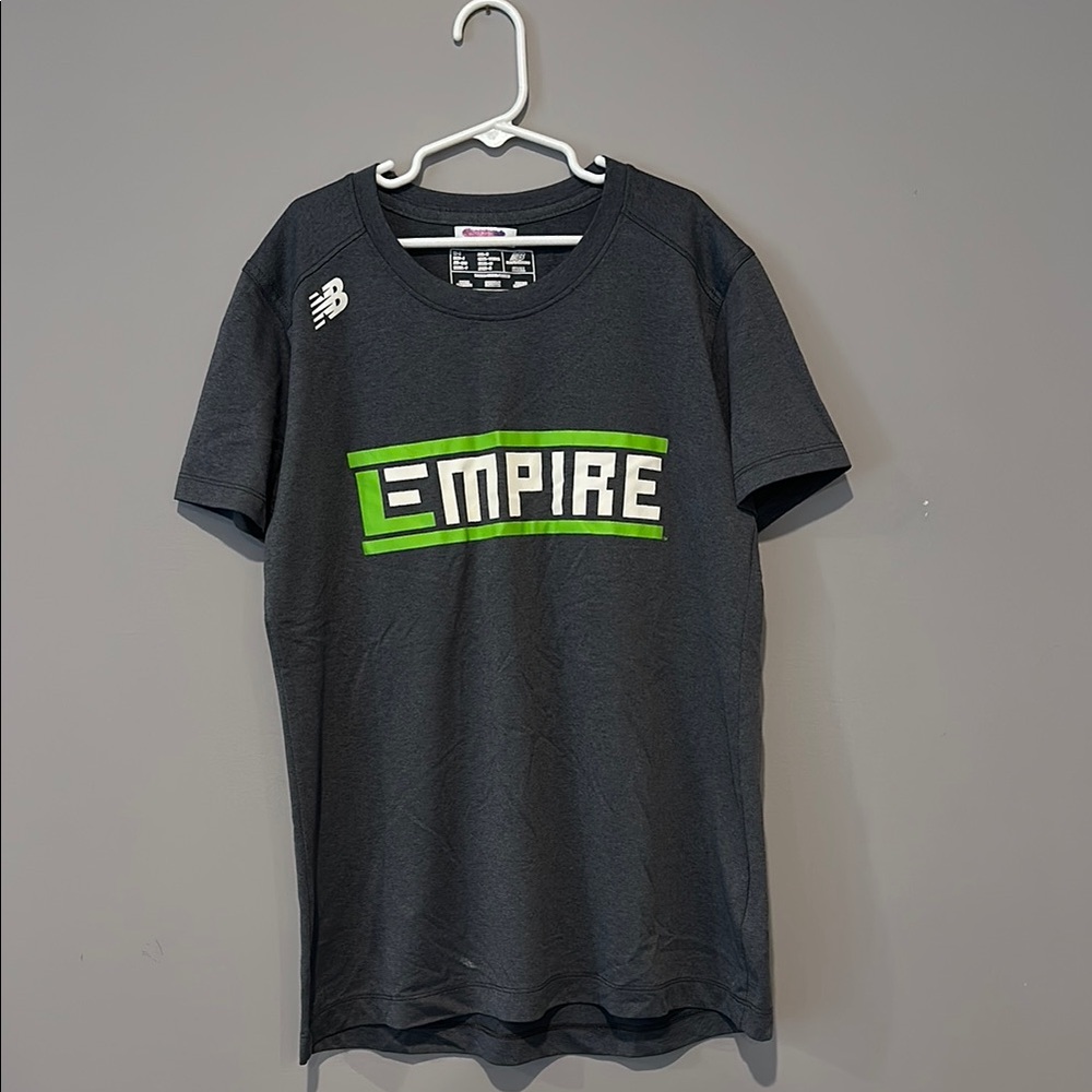 New Balance Gray and Bright Green Empire Lacrosse Performance Tee